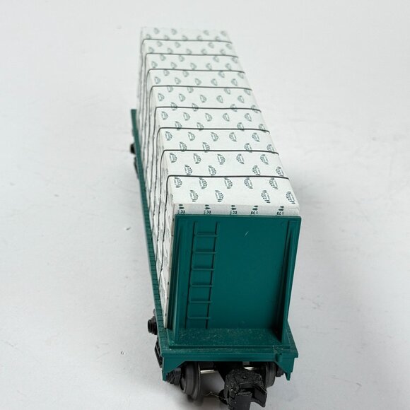 Industrial Rail O-27 Gauge IDM -7003 RNR Lumber Co Green Flatcar w/Load Boxed - Picture 6 of 12